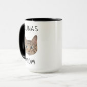 Aangepaste Kat Gezicht Fotonaam Kat Mam Papa Huisd Mok (Voorkant links)