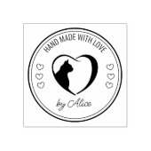 Aangepaste kat handgemaakt met liefde rubberstempel (Afrduk)