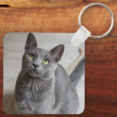 Aangepaste kat huisdier foto sleutelhanger (Achterkant)