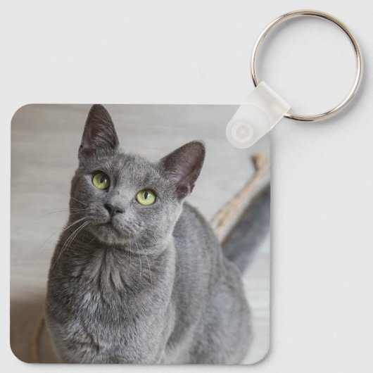 Aangepaste kat huisdier foto sleutelhanger (Achterkant)