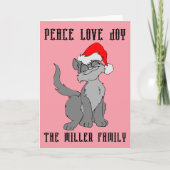 AANGEPASTE KAT KERSTMIS WENSKAARTEN GEPERSONALISEE KAART (Voorkant)