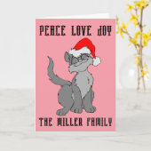 AANGEPASTE KAT KERSTMIS WENSKAARTEN GEPERSONALISEE KAART (Gele Bloem)