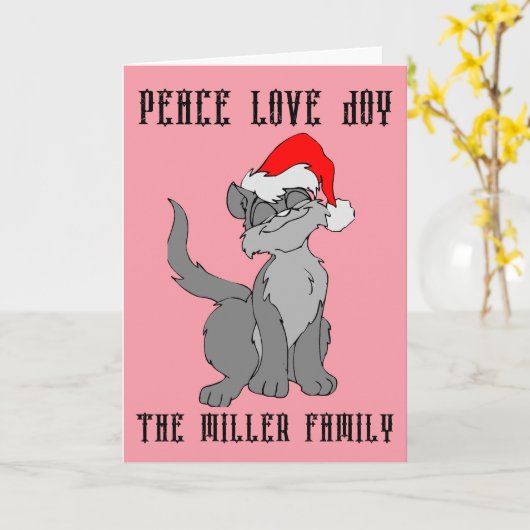 AANGEPASTE KAT KERSTMIS WENSKAARTEN GEPERSONALISEE KAART (Gele Bloem)