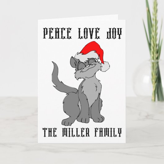 AANGEPASTE KAT KERSTMIS WENSKAARTEN GEPERSONALISEE KAART (Voorkant)