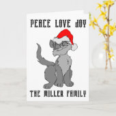 AANGEPASTE KAT KERSTMIS WENSKAARTEN GEPERSONALISEE KAART (Gele Bloem)