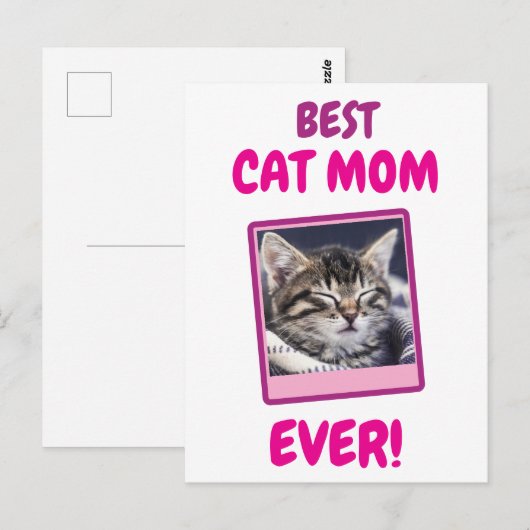 AANGEPASTE KAT MOEDER MA ALTJD HUISDIER LIEFDE MOE BRIEFKAART (Voorkant / Achterkant)