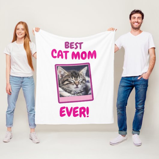 AANGEPASTE KAT MOEDER MA ALTJD HUISDIER LIEFDE MOE FLEECE DEKEN (In situ)