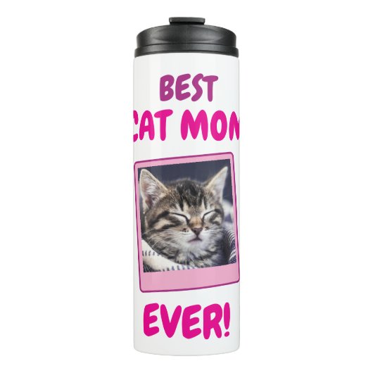 AANGEPASTE KAT MOEDER MA ALTJD HUISDIER LIEFDE MOE THERMOSBEKER (Voorkant)