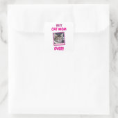 AANGEPASTE KAT MOEDER MA EVER HUISDIER LIEFDE MOED VIERKANTE STICKER (Tas)