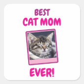 AANGEPASTE KAT MOEDER MA EVER HUISDIER LIEFDE MOED VIERKANTE STICKER (Voorkant)