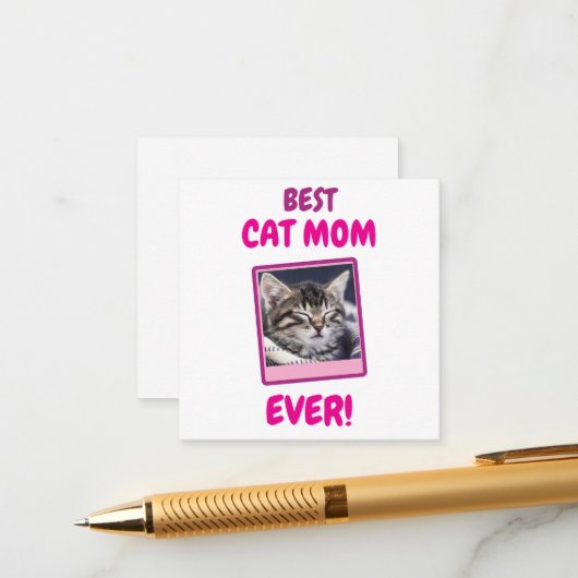 AANGEPASTE KAT MOEDER MOM EERSTE DAG VAN DE MOEDER INFORMATIEKAARTJE (Voorkant / Achterkant in situ)