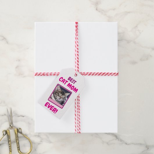 AANGEPASTE KAT MOEDER MOM EERSTE DIEREN LIEFDE MOE CADEAULABEL (Met Touw)