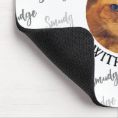 Aangepaste kat naam patroon met foto wit muismat (Hoek)