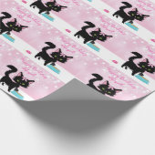 Aangepaste kat roze en wit meisje cadeaupapier (Hoek)