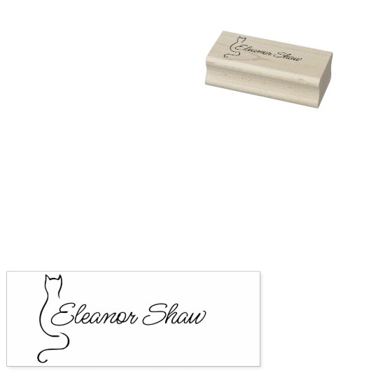 Aangepaste kat scriptnaam rubberstempel (Gestempeld)