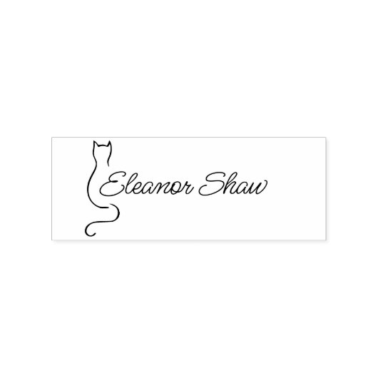 Aangepaste kat scriptnaam rubberstempel (Afrduk)
