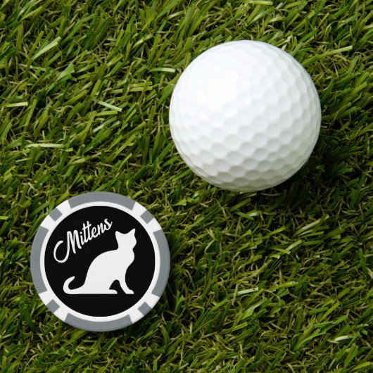 Aangepaste kat silhouet poker chip golfbal markers (Golfbal Marker)