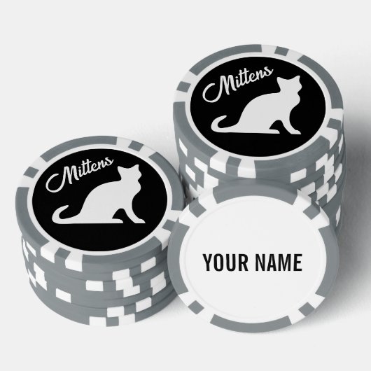 Aangepaste kat silhouet poker chip golfbal markers (Opstapeling)