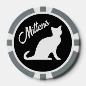 Aangepaste kat silhouet poker chip golfbal markers (Voorkant)