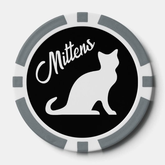 Aangepaste kat silhouet poker chip golfbal markers (Voorkant)