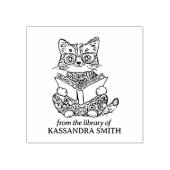 Aangepaste  kat uit de bibliotheek rubberstempel (Afrduk)