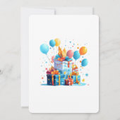 Aangepaste kat verjaardag uitnodigingen gepersonal (Achterkant)