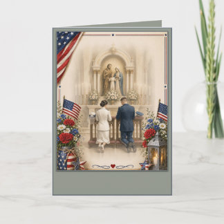 Aangepaste katholieke Amerikaanse militaire bruilo