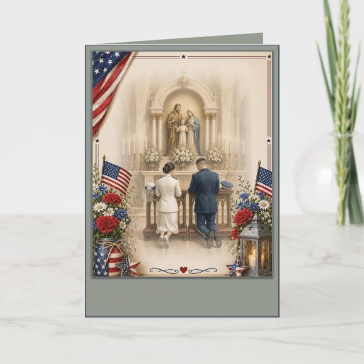 Aangepaste katholieke Amerikaanse militaire bruilo (Voorkant)