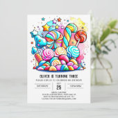 Aangepaste katoenen Snoep Verjaardag Kaart (Staand voorkant)