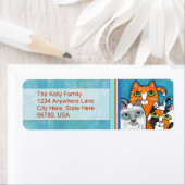 Aangepaste katten retourneren adreslabels etiket (Insitu)