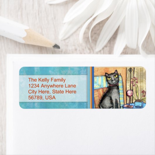 Aangepaste katten retourneren adreslabels etiket (Insitu)