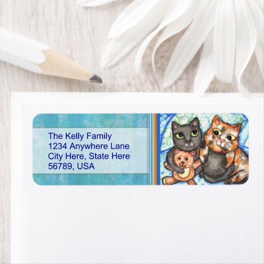 Aangepaste katten retourneren adreslabels etiket (Insitu)