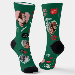 Aangepaste katten sokken cadeau voor kattenliefheb