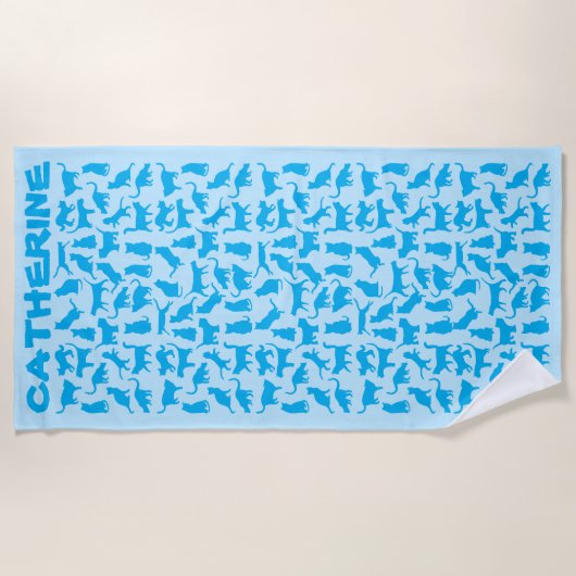 Aangepaste katten strandlaken (Voorkant)