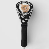 Aangepaste kattenfoto Best Dad van Par Black White Golfheadcover (Voorkant)