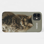 Aangepaste kattenfoto en naam gepersonaliseerd hui Case-Mate iPhone case (Achterkant (horizontaal))