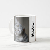 Aangepaste kattenfoto Gepersonaliseerd Modern Koffiemok (Voorkant links)