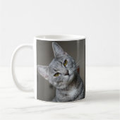 Aangepaste kattenfoto Gepersonaliseerd Modern Koffiemok (Links)