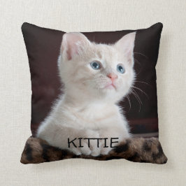 Aangepaste kattenfoto gepersonaliseerd werpen kuss kussen