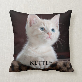 Aangepaste kattenfoto gepersonaliseerd werpen kuss kussen