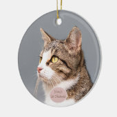 Aangepaste kattenfoto huisdier keramisch ornament (Links)