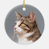Aangepaste kattenfoto huisdier keramisch ornament (Achterkant)