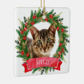 Aangepaste kattenfoto keramisch ornament (Rechts)