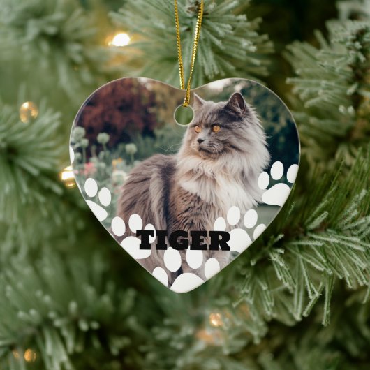 Aangepaste kattenfoto keramische kerstversiering m keramisch ornament (Boom)