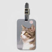 Aangepaste kattenfoto monogram bagagelabel (Voorkant (verticaal))