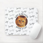 Aangepaste kattenfoto & naam kattenliefhebber muismat (Met muis)