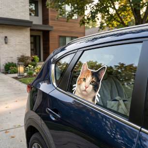 Aangepaste kattenfoto sticker – gepersonaliseerde