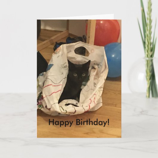 Aangepaste kattenfoto verjaardag kaart (Voorkant)