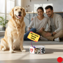 Aangepaste kattenfotocollagekom - Rood en Zwart