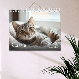 Aangepaste kattenfoto's Elegant Eenvoudig Minimaal Kalender